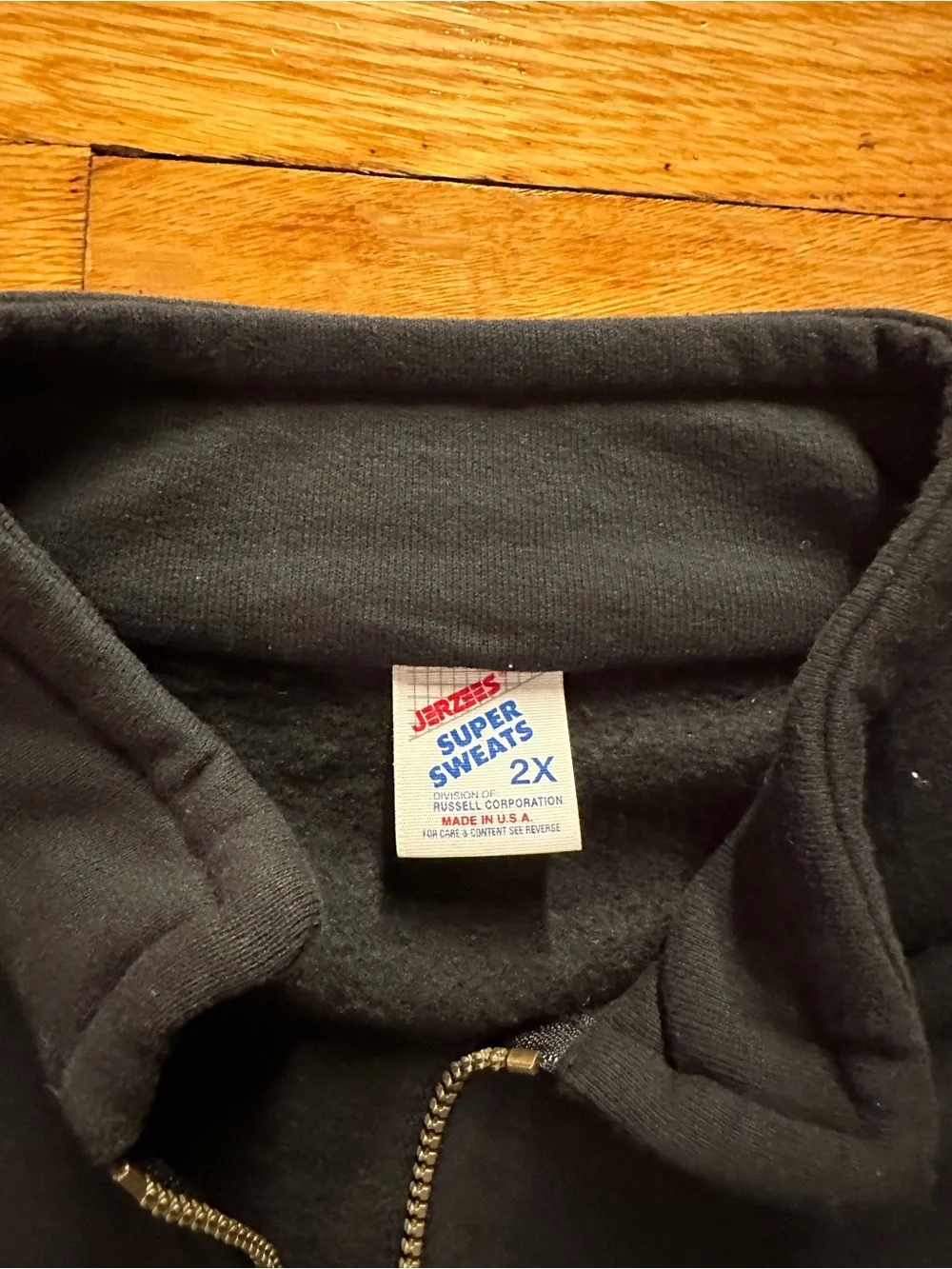 Vintage 1/4 Zip Sweatshirt 2XL Mens 90s Black 98.7 Kiss FM Graphic Embroidered